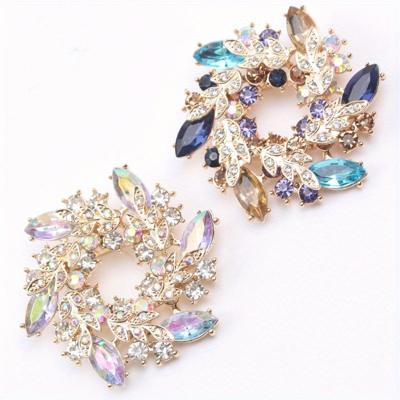 Stylish Bauhinia Flower Brooch - Exquisite Rhinestone Pin for Coats & Suits, Featuring Anti-Slip Design