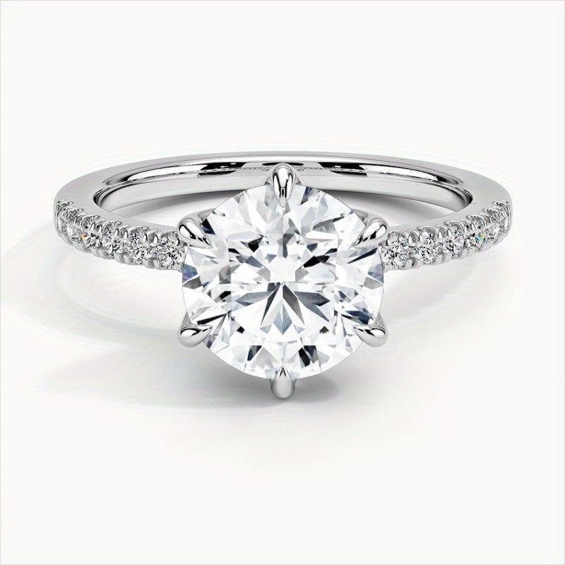 Gorgeous 5-10ct Round Cut Moissanite Ring - Ideal for Birthdays, Graduations & Special Occasions - Elegant 925 Sterling Silver with Sparkling Moissanite - Perfect Gift for Her