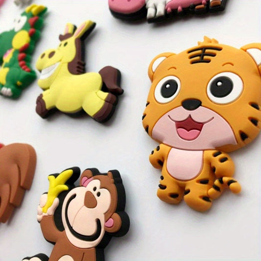 Set of 11 adorable cartoon animal refrigerator magnets - Soft, colorful, and charming decorative magnets perfect for your kitchen, office, or educational space - Ideal for whiteboards, adding a cute touch to your refrigerator, and enhancing your office