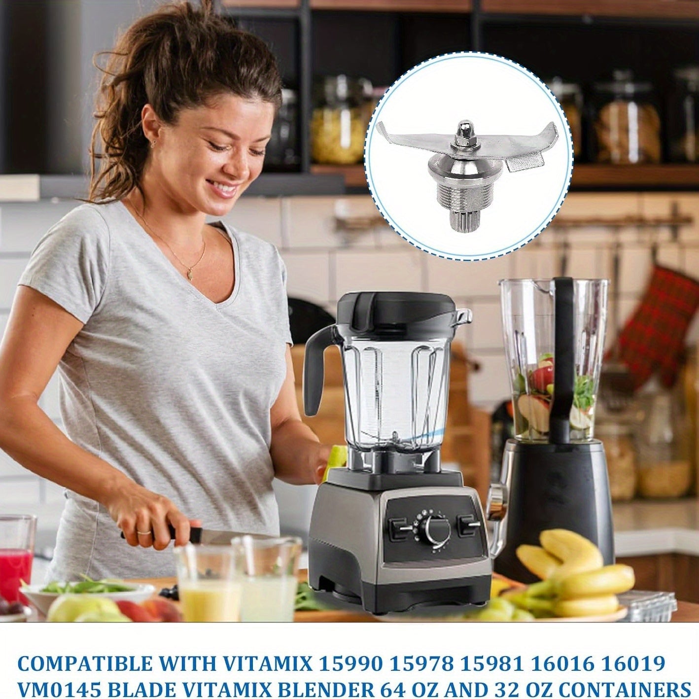 Blender Station Drink Machine Blade for Vitamix 15990 Quiet One Series 2 Leaf Barboss - 32/64oz Juicer Blade - Kitchen Small Appliance Parts & Accessories