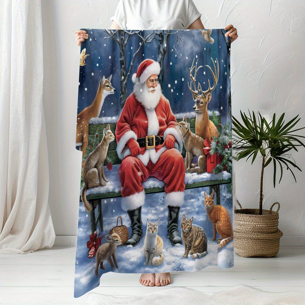 Get ready for a warm and cozy holiday season with our Christmas-themed flannel blanket featuring a charming snowman and deer print. This soft and inviting blanket is perfect for curling up on the couch, taking power naps, snuggling up during camping