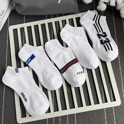 5/10 pairs of men's low cut crew socks for casual wear, outdoor activities, and sports.