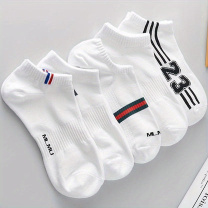 5/10 pairs of men's low cut crew socks for casual wear, outdoor activities, and sports.