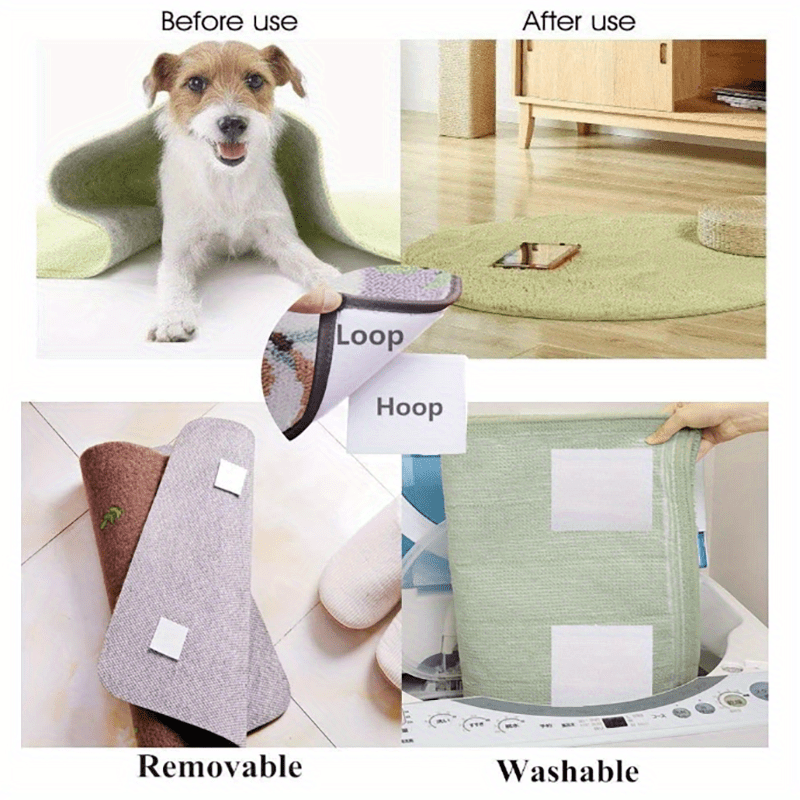 Keep your rugs secure with this set of 10 pairs of rug grippers tape. Made from polypropylene with anti-slip washable adhesive, these rug pads are perfect for office and indoor use. They will keep your rugs in place and corners flat, with an easy peel