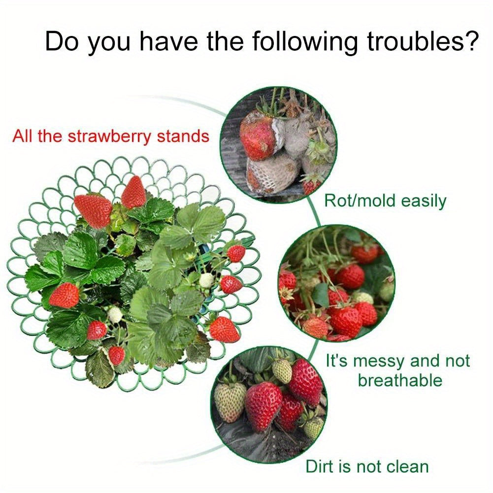 5/10 sturdy-legged strawberry plant supports for protecting and holding strawberry plants to prevent mold, rot, and dirt.