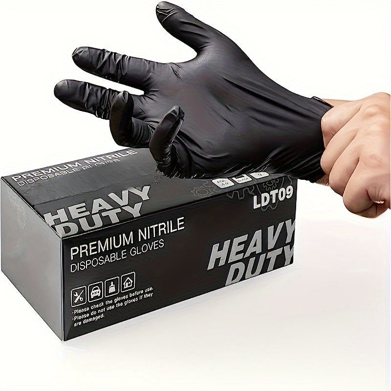 Premium waterproof nitrile gloves for kitchen, tattoo, hair dye, and beauty - extra-strong, non-slip grip, latex-free. 10pcs pack for comfort fit.