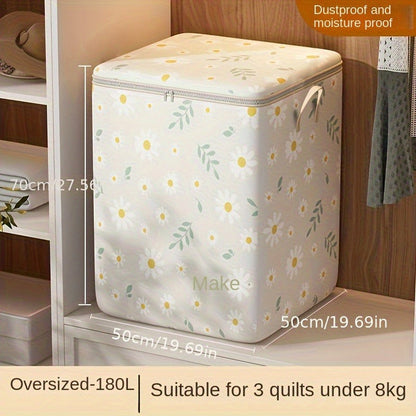 Durable Polyester Storage Bag with 180L Large Capacity - Ideal for Quilts, Clothing, Pillows, Toys, Books - Waterproof Design for Home and Dormitory Organization