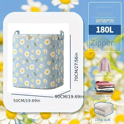 Durable Polyester Storage Bag with 180L Large Capacity - Ideal for Quilts, Clothing, Pillows, Toys, Books - Waterproof Design for Home and Dormitory Organization