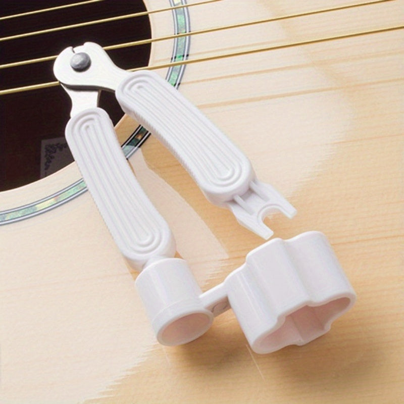 3-in-1 Guitar Maintenance Tool: String winder, cutter, and pin puller - durable ABS and stainless steel, easy to use.