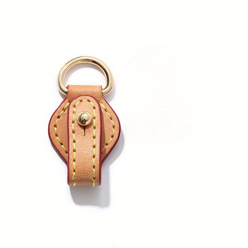 Sophisticated Leather Keychains featuring Golden Tone Rings - Ideal for Safeguarding Your Bags