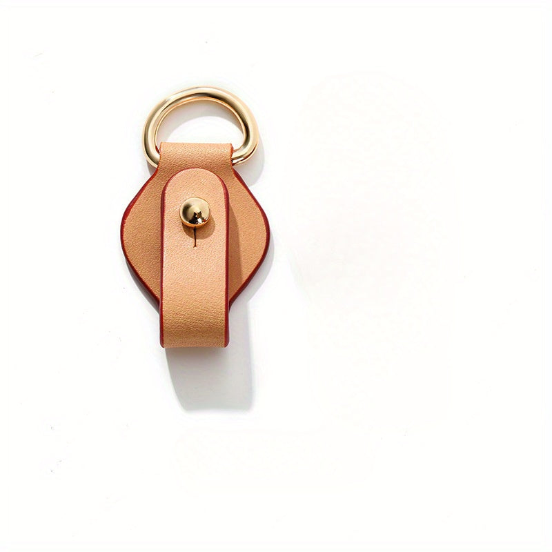 Sophisticated Leather Keychains featuring Golden Tone Rings - Ideal for Safeguarding Your Bags