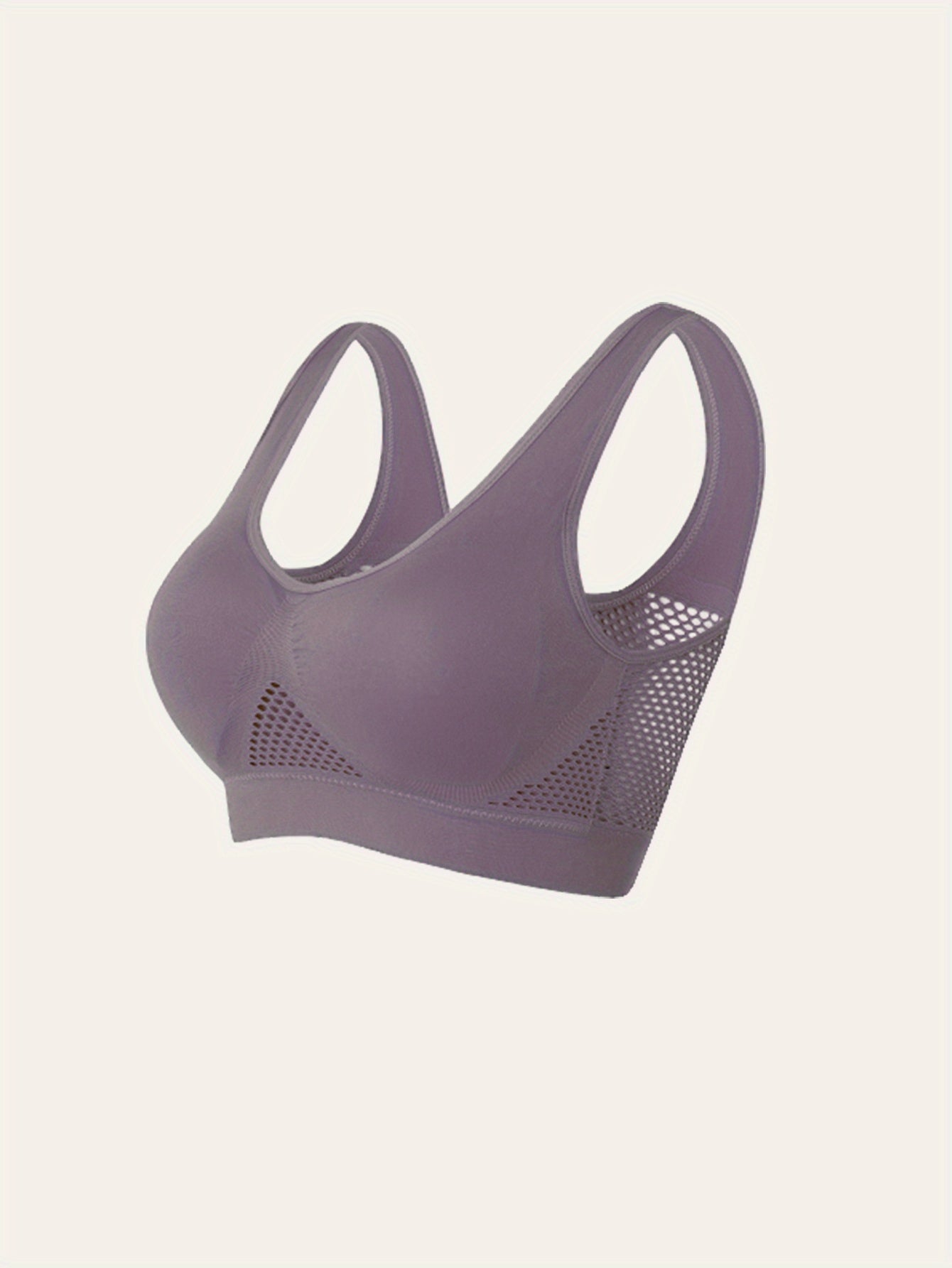 Solid seamless hollow out wireless tank bra for elegant and comfy push-up support, perfect for women's lingerie and underwear.