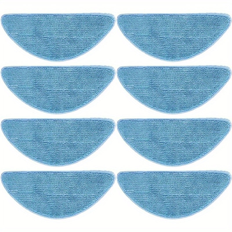 Set of 8 Reusable Microfiber Mop Pads for ILIFE V3s, V5, V5s, V5s Pro Robot Vacuum Cleaner - Washable Floor Attachment Cloth Accessories