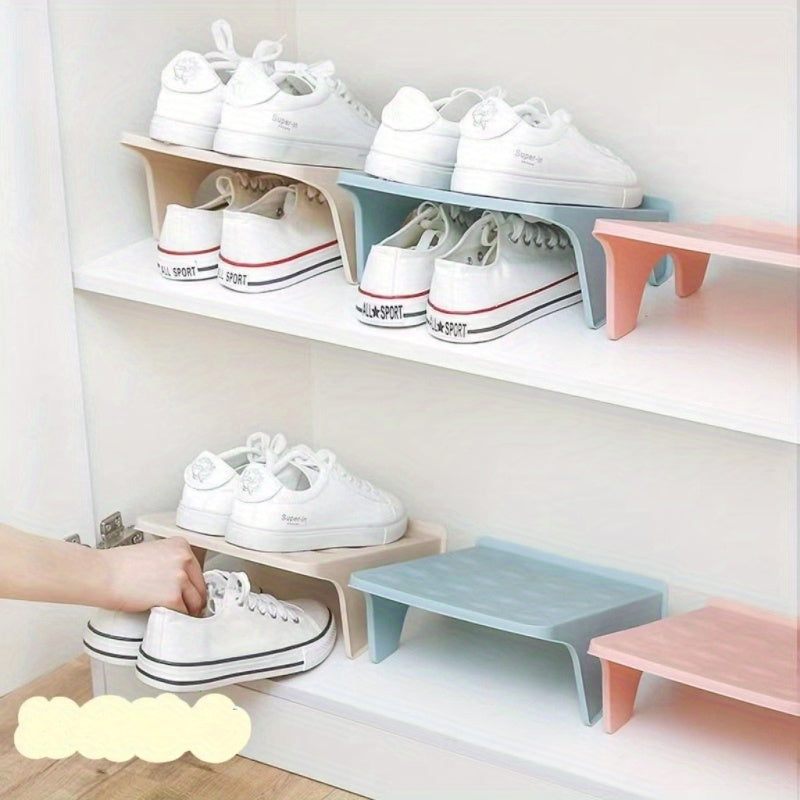 Get organized with a set of five Space-Saving Double Layer Shoe Racks. These racks are easy to install, no metal tubes required, making them perfect for storing shoes in your living room or small spaces.