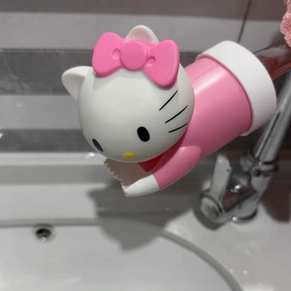 Hello Kitty & Friends Faucet Extender - Pink Cartoon Design, Easy to Install, Water-Saving Accessory for Kids' Bathroom, Kitchen Sinks. Ideal for Youngsters' Room Decor.