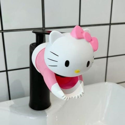 Hello Kitty & Friends Faucet Extender - Pink Cartoon Design, Easy to Install, Water-Saving Accessory for Kids' Bathroom, Kitchen Sinks. Ideal for Youngsters' Room Decor.