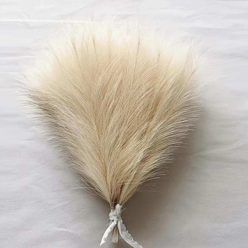 10 artificial pampas grass stems for bohemian decor.