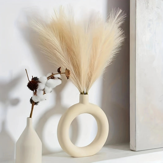 10 artificial pampas grass stems for bohemian decor.