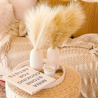 10 artificial pampas grass stems for bohemian decor.