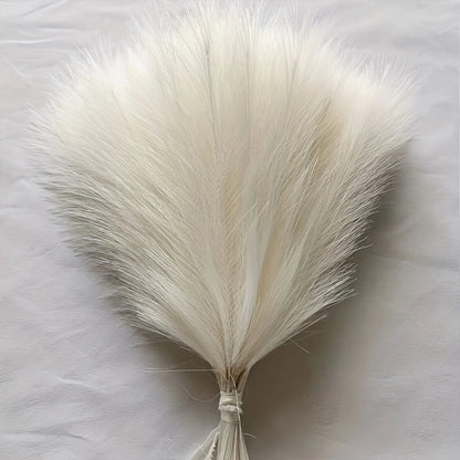 10 artificial pampas grass stems for bohemian decor.