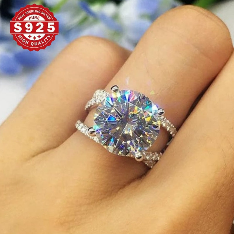 Stylish 925 Sterling Silver Engagement Ring adorned with Cubic Zirconia, Stunning Party Wedding Band, Ideal Romantic Valentine's Present, Versatile Fashion Accessory for Women of All Seasons