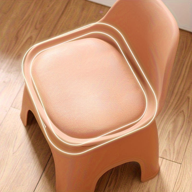 Portable round plastic stool chairs with backrest - thickened and durable, these non-wooden chairs provide comfortable and electricity-free seating for your living room.