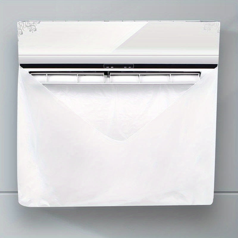 Cover for cleaning air conditioners, waterproof bag for washing AC units with drain outlet, reusable kit to protect living room and bedroom wall-mounted air handlers from dust and dirt.