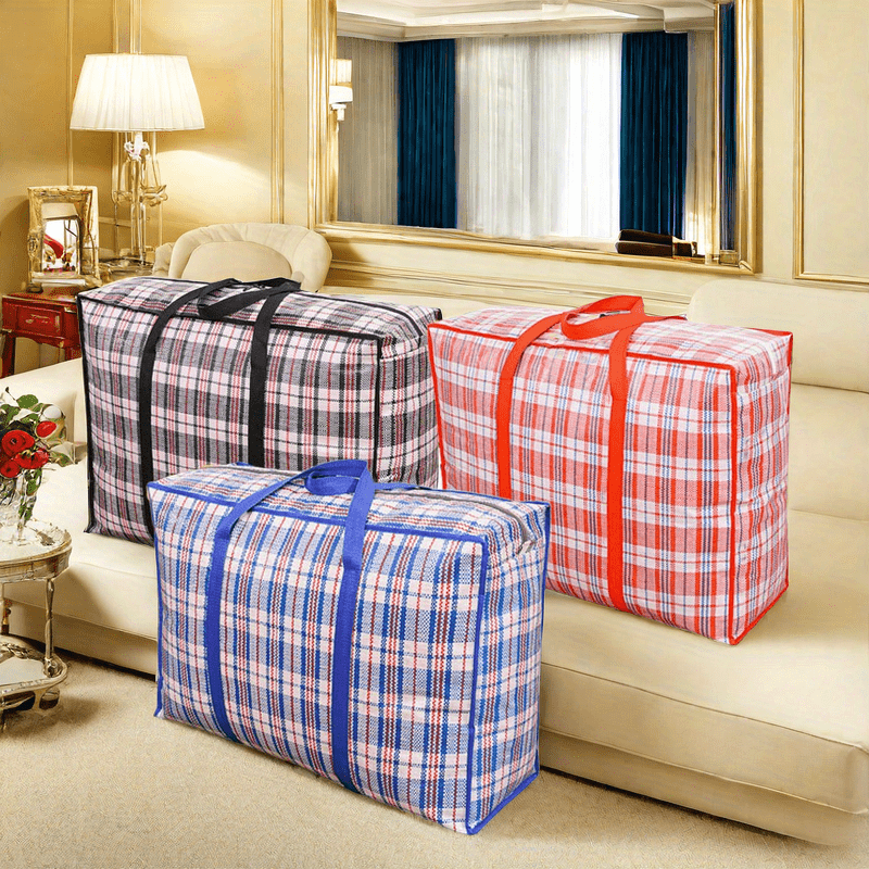 Foldable Storage Bags with Handles - Available in Sets of 1/2/3/4, Perfect for Organizing Quilts & Clothes during Seasonal Changes, Travel, and Moving