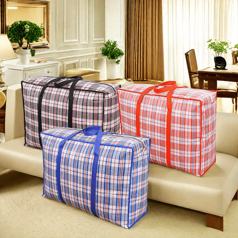 Foldable Storage Bags with Handles - Available in Sets of 1/2/3/4, Perfect for Organizing Quilts & Clothes during Seasonal Changes, Travel, and Moving