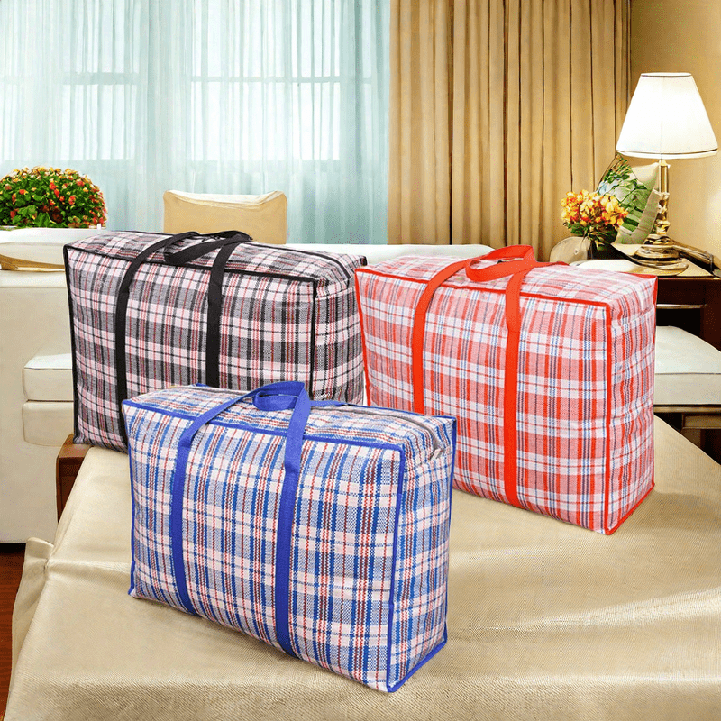 Foldable Storage Bags with Handles - Available in Sets of 1/2/3/4, Perfect for Organizing Quilts & Clothes during Seasonal Changes, Travel, and Moving