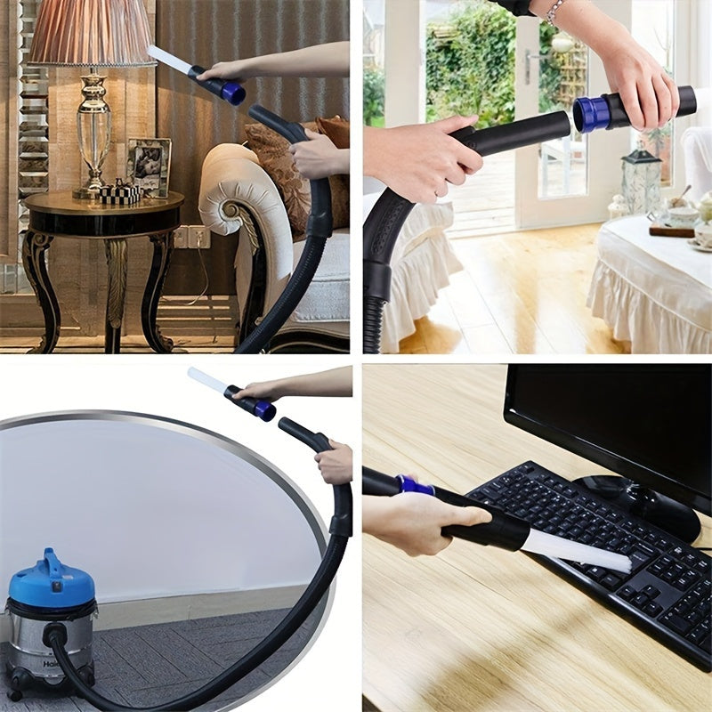 Compact Vacuum Dust Cleaner with Flexible Attachment Tubes for Home & Car Cleaning - includes Multiple Attachments, Durable Plastic Construction, and Versatile Design for Efficient and Practical Cleaning