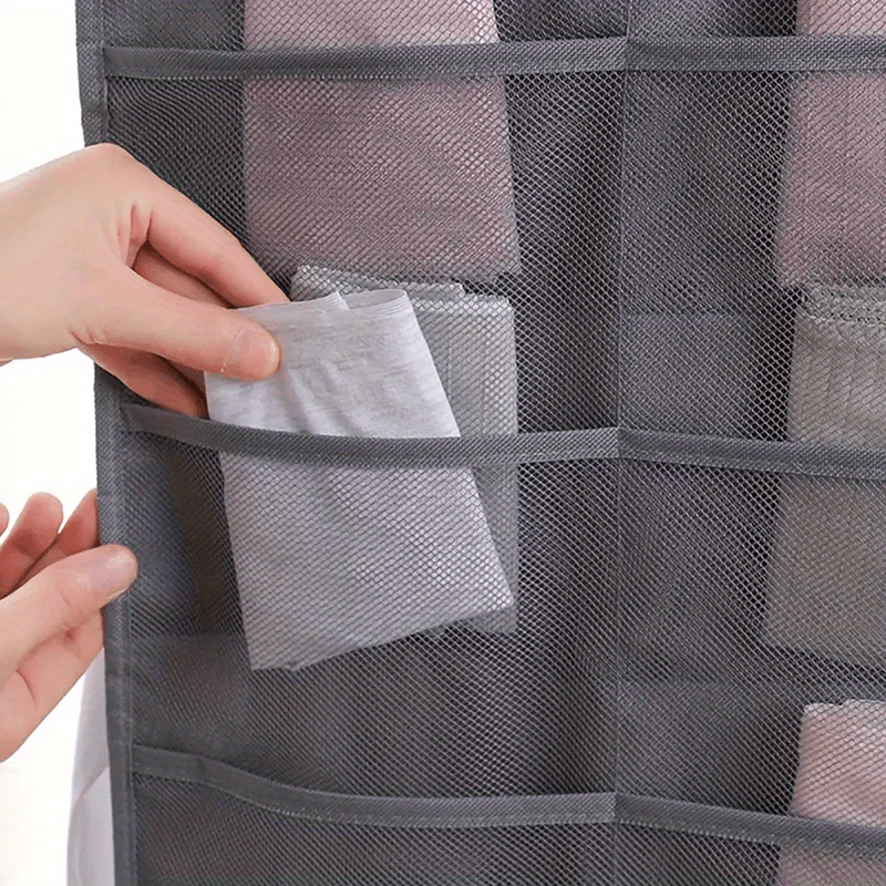 Breathable Fabric Hanging Storage Bag with Dual-Sided Design - Wall-Mounted Organizer for Socks, Underwear, and Supplies, with Large Capacity