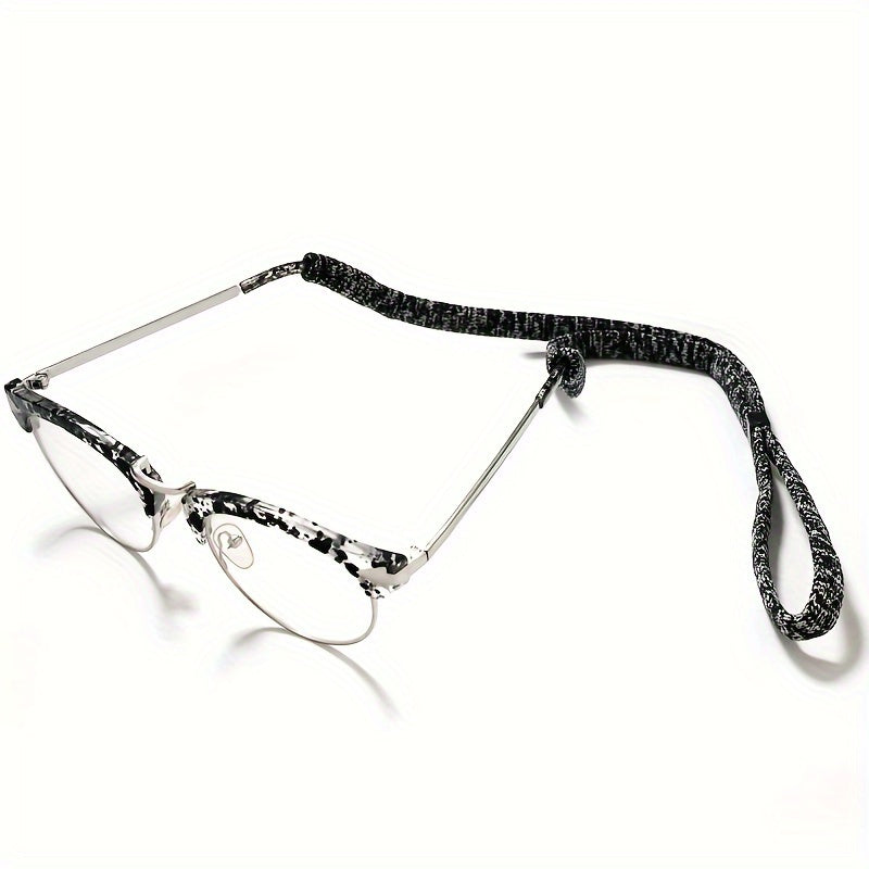 Set of 10 polyester eyeglass chains with a sports theme, designed for both men and women to securely hold and adjust their glasses.