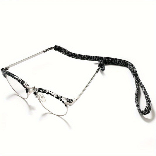 Set of 10 polyester eyeglass chains with a sports theme, designed for both men and women to securely hold and adjust their glasses.