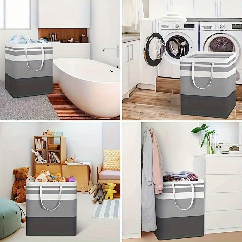 Extra-Large Waterproof Laundry Basket with Sturdy Freestanding Design - Convenient Easy-Carry Extended Handles, Foldable for Home or Clothes Shops