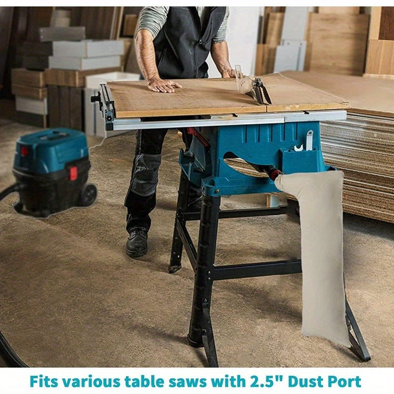 Durable Universal Table Saw Dust Bag - Compatible with Leading Brands, Designed for 25.4cm Saws with 6.35cm Dust Port, Canvas Collection Attachment for Long-lasting Use