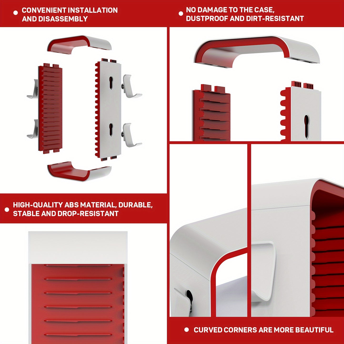 Game storage and controller stand holds 18 discs and 4 controllers for PS5/PS4/Switch/Xbox.