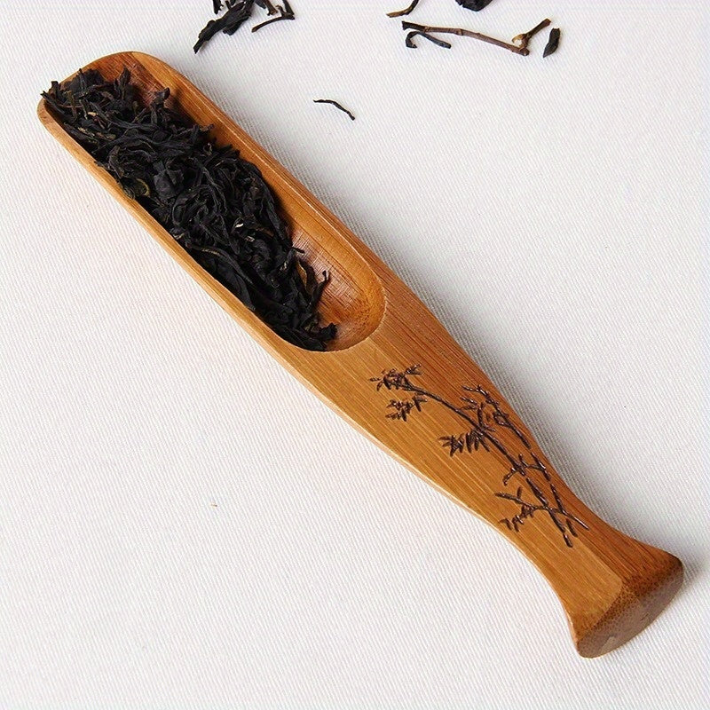 High-quality Bamboo Tea Scoop - Sturdy, Lightweight Handmade Kung Fu Tea Leaf Measuring Spoon for Precise Brewing and Serving