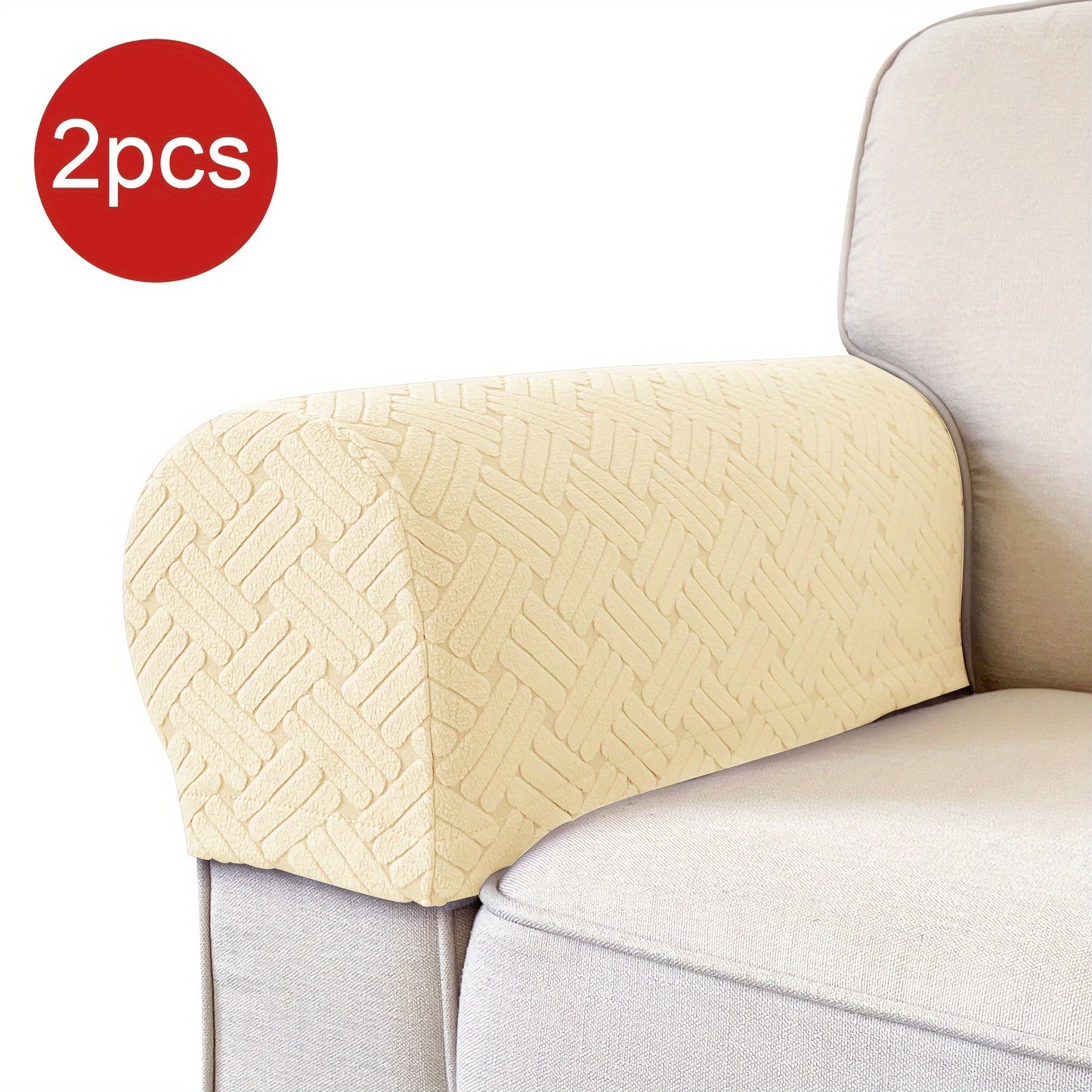 Set of 2 stretch armrest covers for chairs, couches, and sofas. Slipcovers made of spandex for recliner sofas.