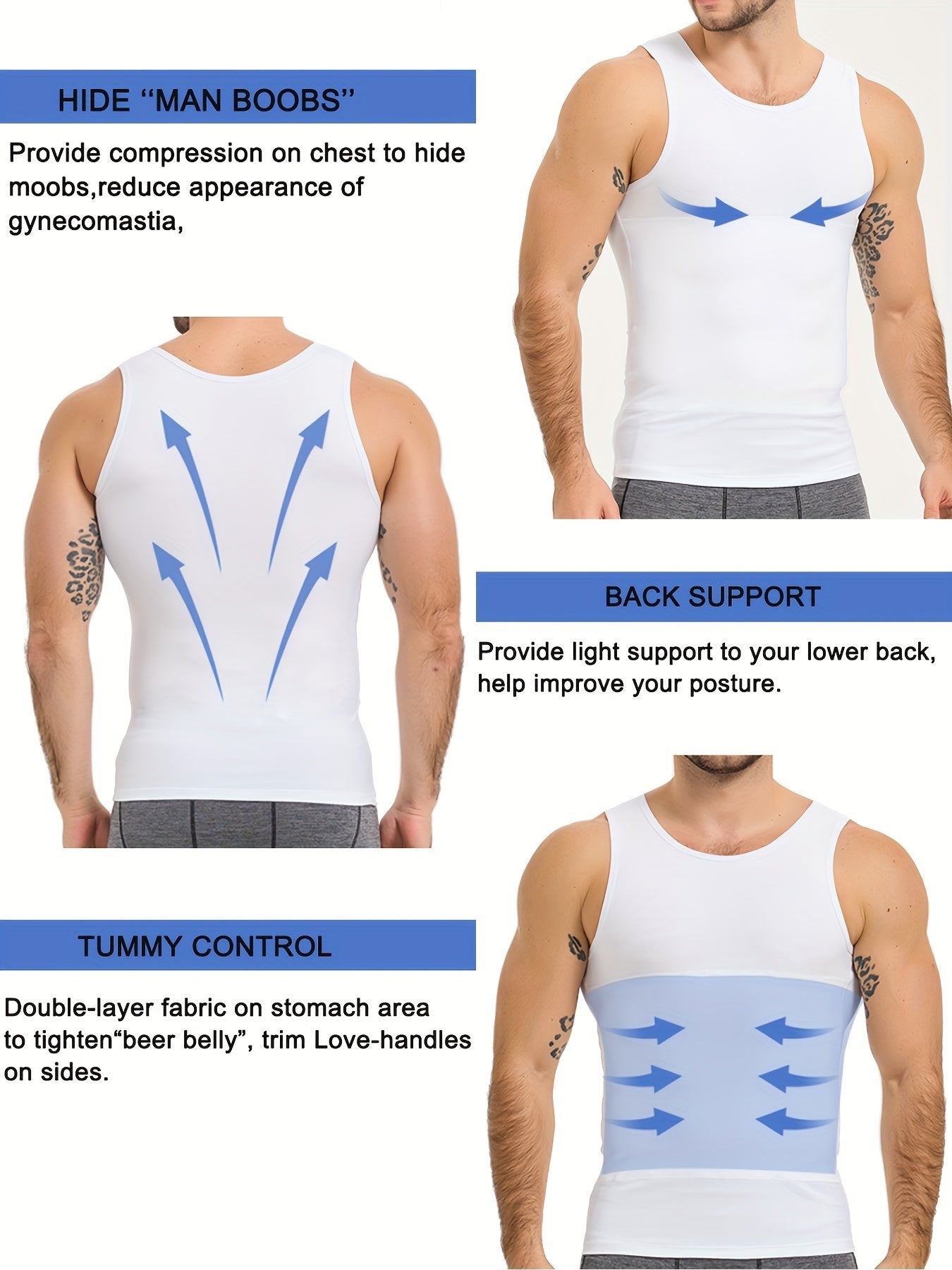 Men's Compression Tank Top for Slimming and Posture Control