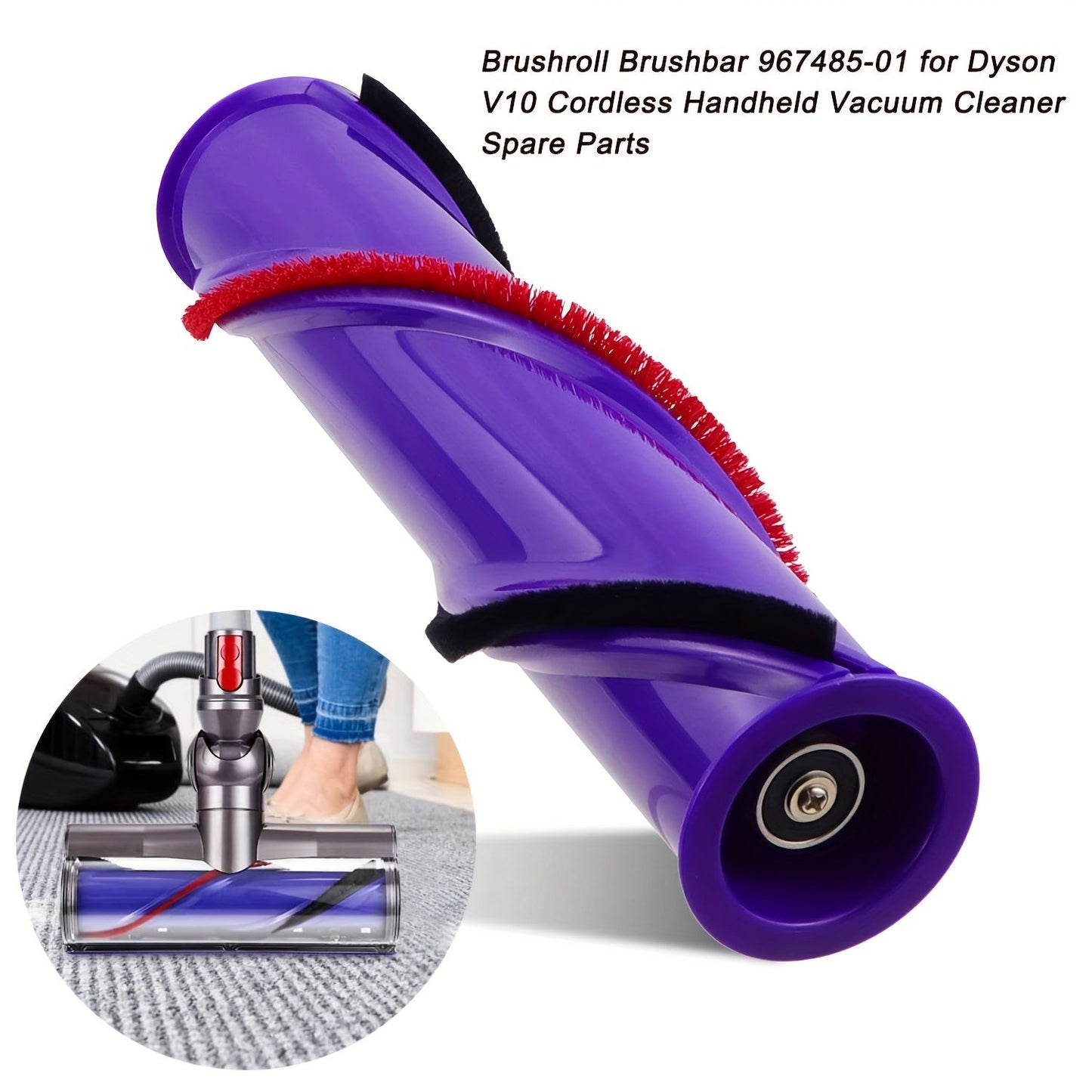 Запасная роликовая щетка для беспроводного пылесоса Dyson V10, номер детали 969569-01 с 3-щелевым приводом.