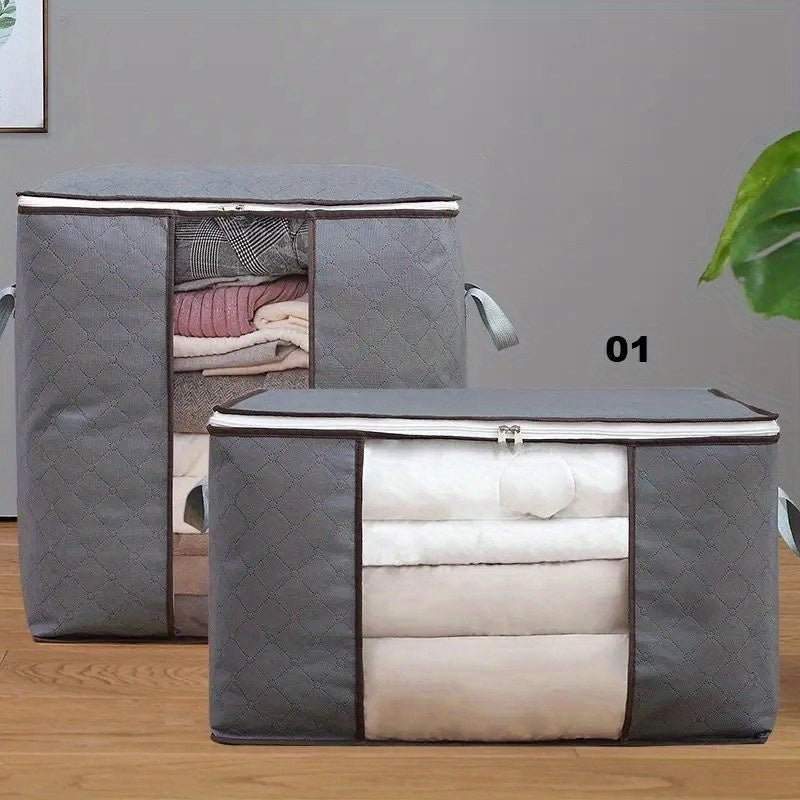 Organize Your Closet with this Spacious Storage Bag - Featuring a Durable Handle, Transparent Window, and Strong Zippers! Perfect for Teens and Adults - Made with High-Quality Fabric