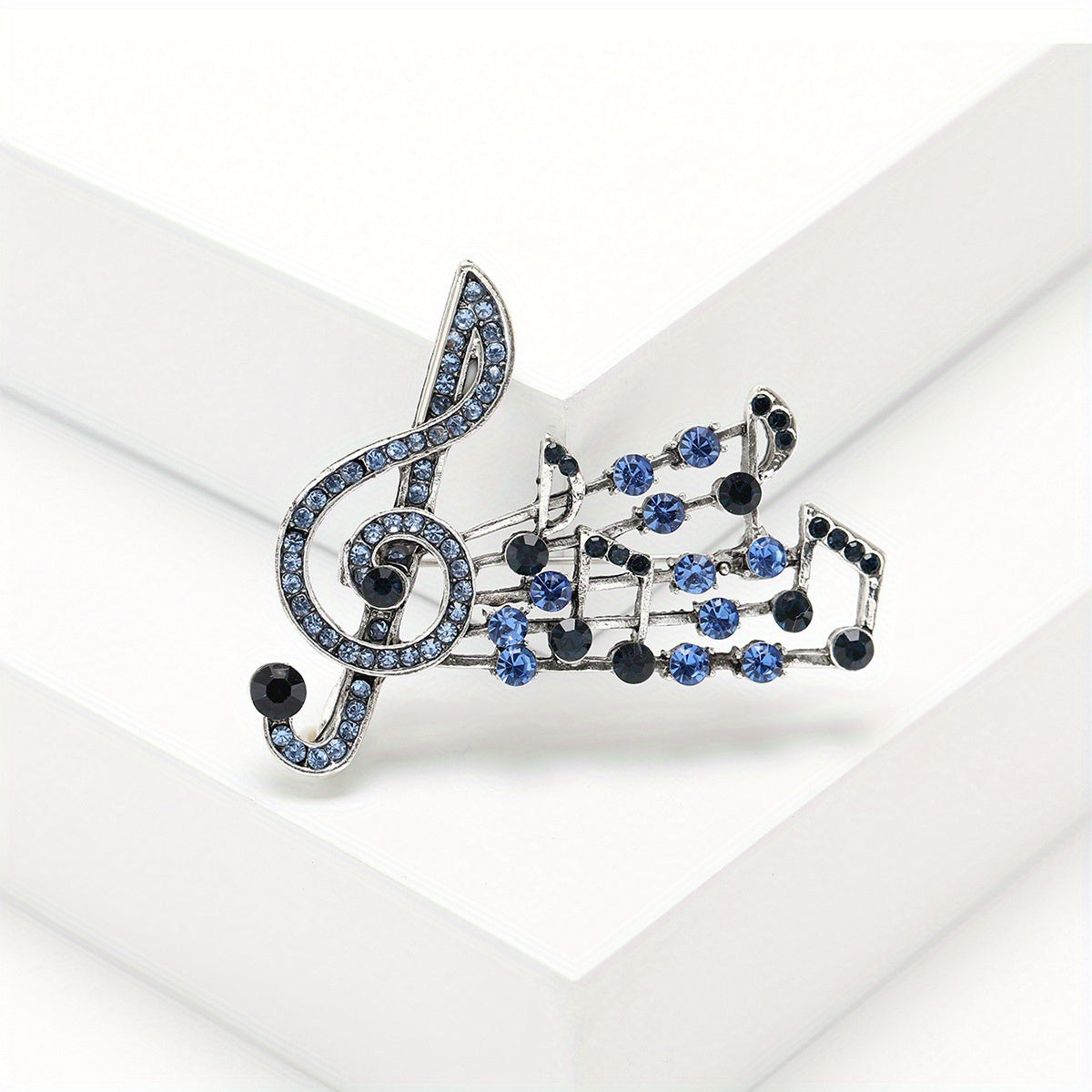 Elegant Crystal Brooch Pin featuring Musical Note Design, Luxury Rhinestone Embellishments, Unique Irregular Shape, Inspired by Simulation Modeling, Stylish Accessory for Both Men and Women