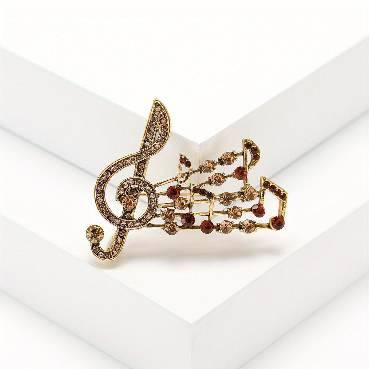 Elegant Crystal Brooch Pin featuring Musical Note Design, Luxury Rhinestone Embellishments, Unique Irregular Shape, Inspired by Simulation Modeling, Stylish Accessory for Both Men and Women