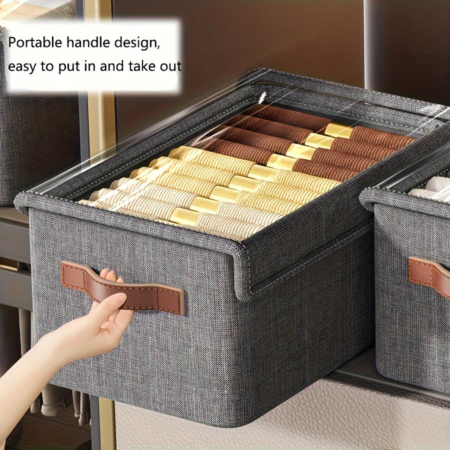 Durable Fabric Storage Box with Sturdy Steel Frame, Water-Resistant, Versatile Organizer for Clothing and Accessories, Modern Design, Easy Access Lid, Ideal for Home and Kitchen Organization, Fits Under Bed