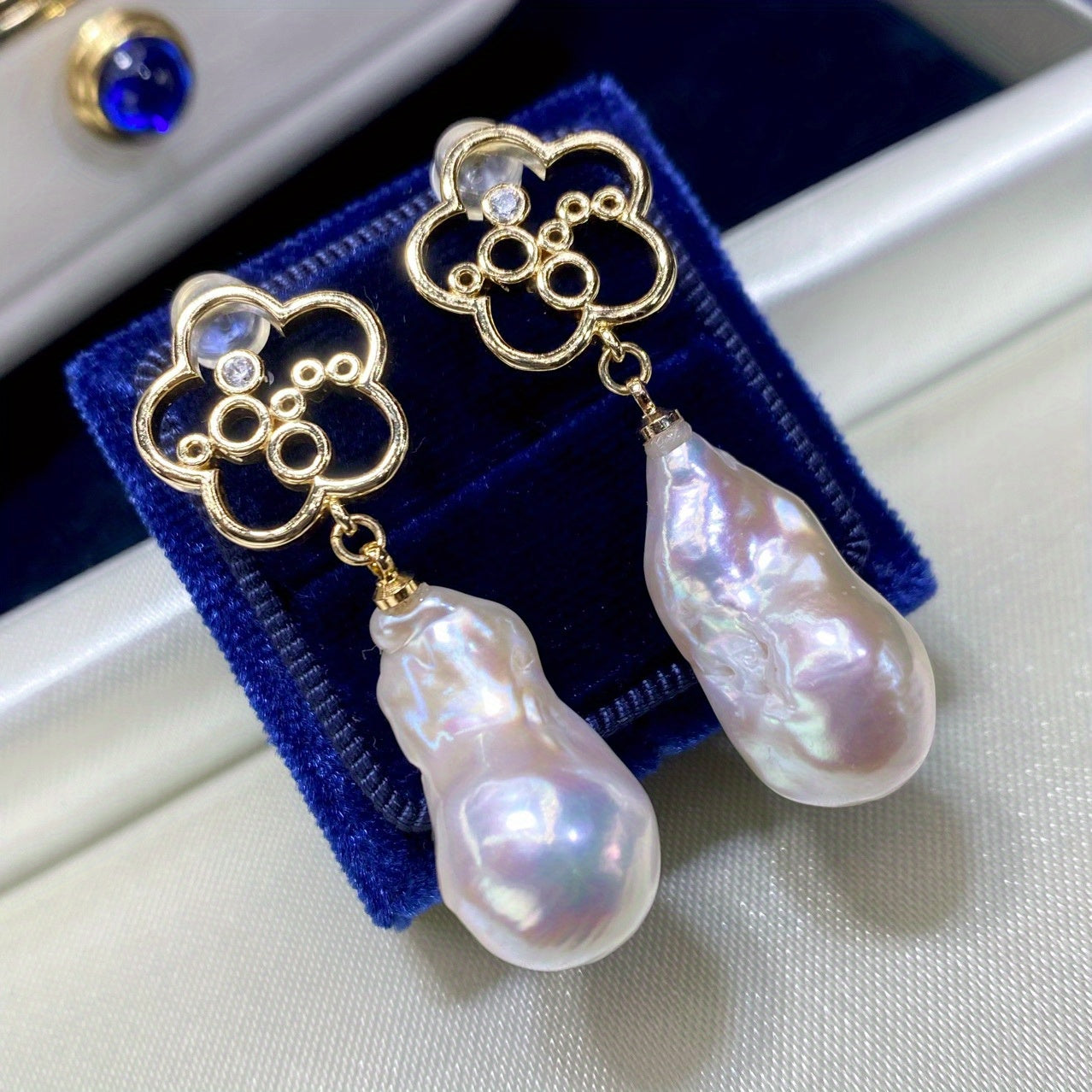 Handmade Baroque Freshwater Pearl Dangle Earrings - Exquisite Design, Ideal for Valentine's Day and Special Celebrations, Unique Shape, Pearls with Natural Beauty, Perfect for Afternoon Tea or Gifting, Embracing Growth Imperfections