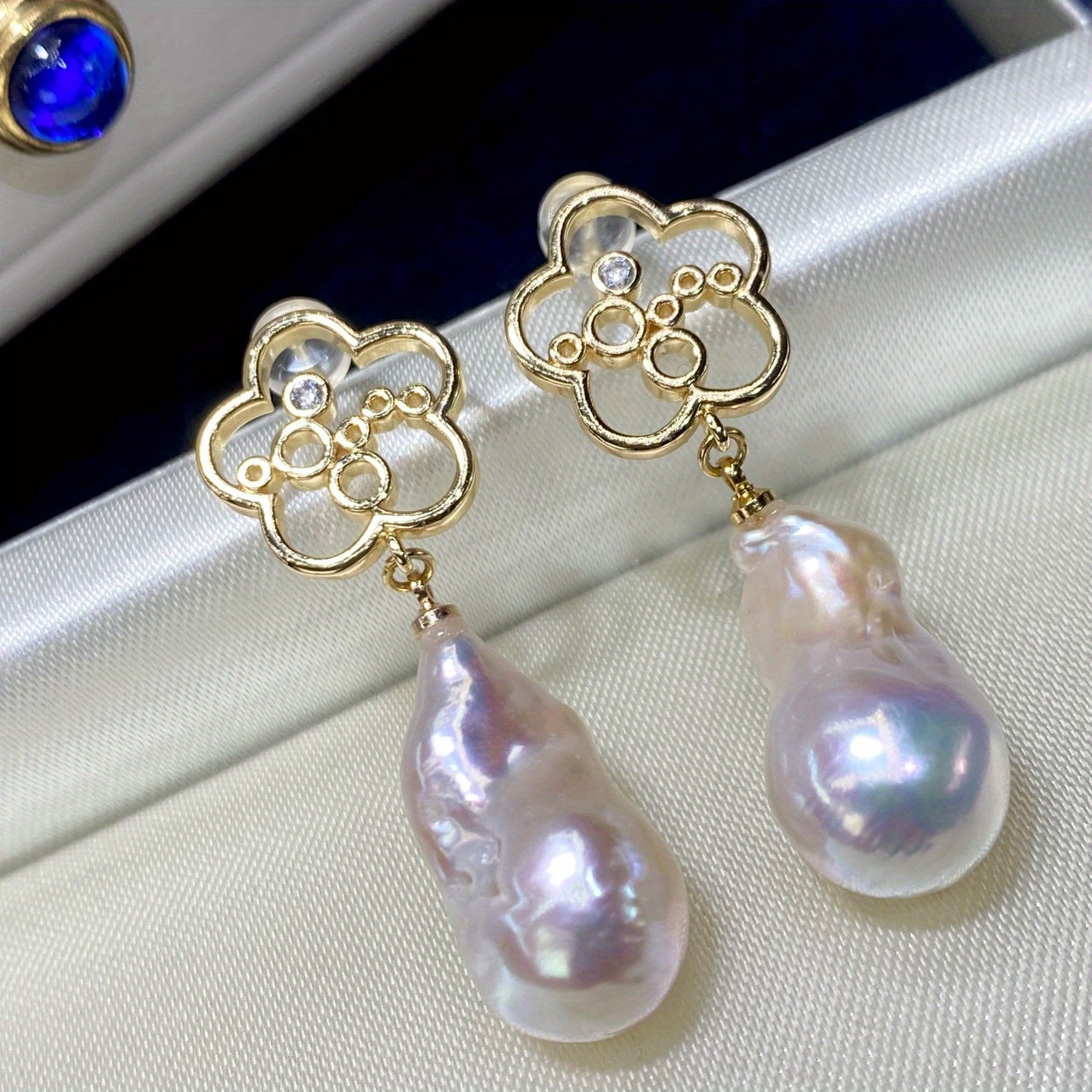 Handmade Baroque Freshwater Pearl Dangle Earrings - Exquisite Design, Ideal for Valentine's Day and Special Celebrations, Unique Shape, Pearls with Natural Beauty, Perfect for Afternoon Tea or Gifting, Embracing Growth Imperfections