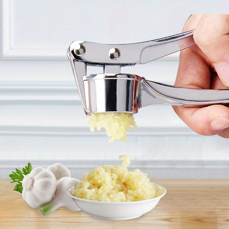 High-quality Stainless Steel Garlic Press - Effortless Garlic Crusher and Ginger Chopper, Simple to Maintain Kitchen Utensils, Sturdy Tool for Everyday Cooking