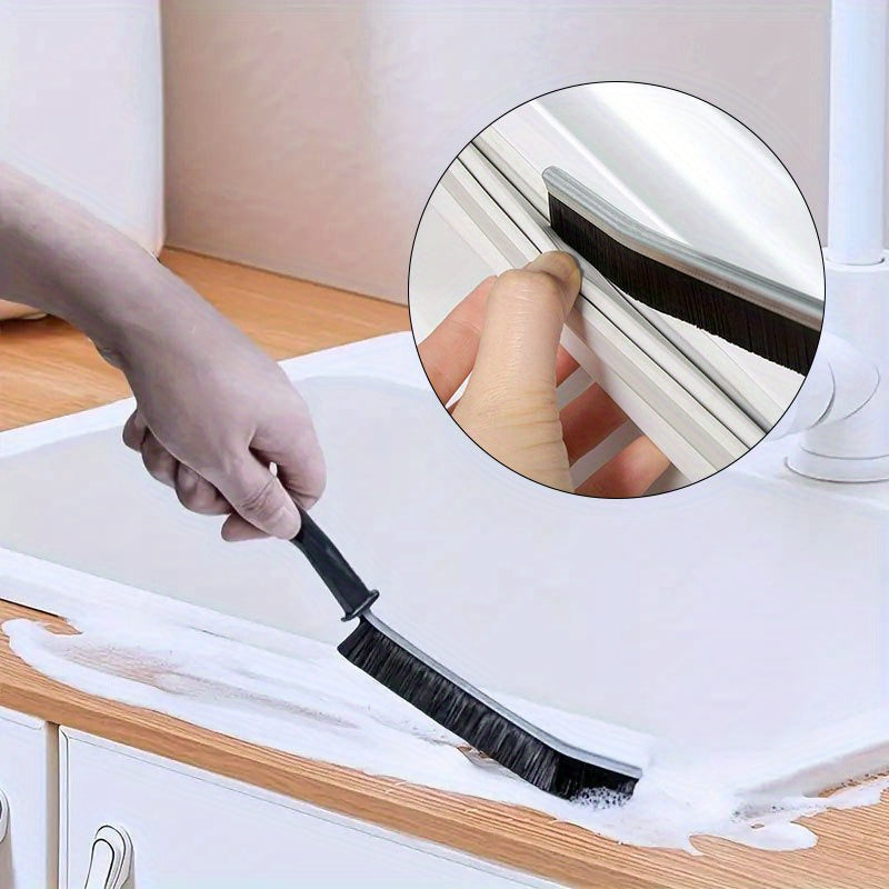 Long Handle Cleaning Brush for Hard-to-Reach Spaces - Ideal for Kitchen Tile, Bathroom, Window Tracks, and Sliding Door Crevice Cleaning - Does Not Require Power