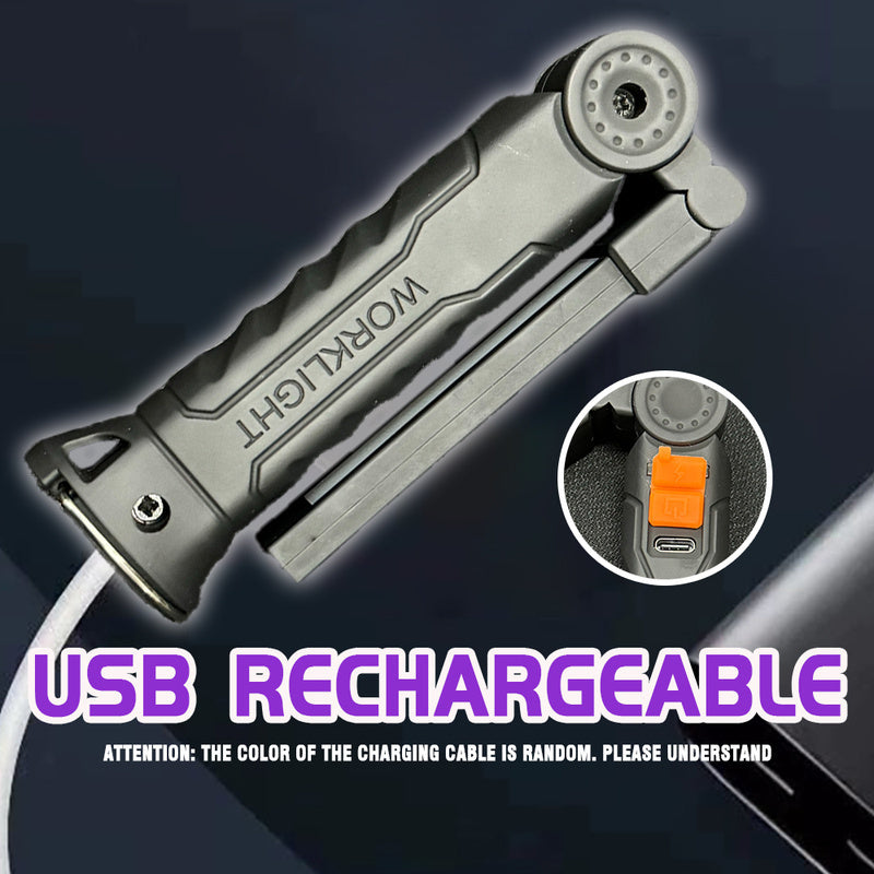 Rechargeable LED UV flashlight with magnetic base for multiple uses such as jewelry making and pet stain detection.